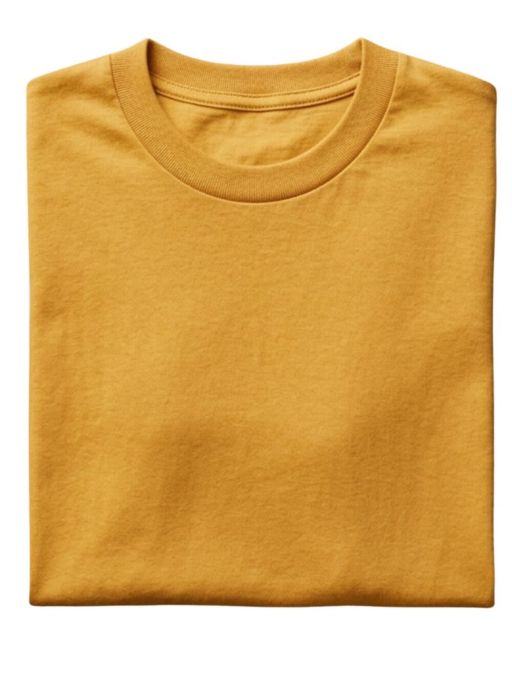 Men's Plain Crew Neck T-Shirt Solid Mustard Yellow Short Sleeve Basic Tee S-XL